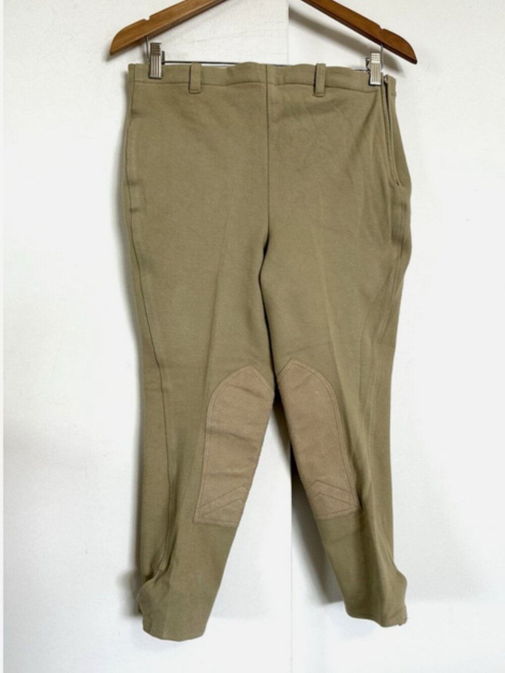 TAILORED SPORTSMAN Tan Knee Patch Breeches NWT 32 Side Zip Cotton Riding Pants